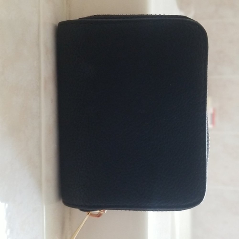 Black Wallet with Gold Accents